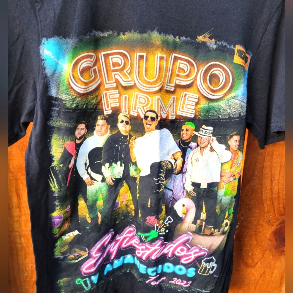 Black Graphic T-Shirt with Colorful Design